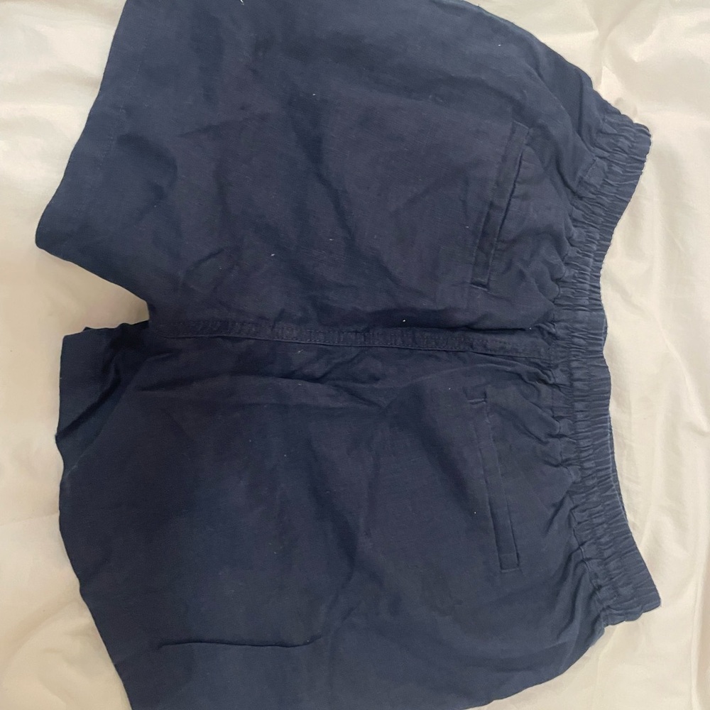 Quince Navy Linen Women's Shorts Sz small